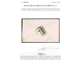 30 March 1950 cover franked on reverse with 1950  3p black &amp; blackish green surcharged 'POSTAGE &amp; REVENUE / ONE ANNA'