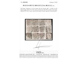 1887  1p black on laid batonne paper, block of 12 with errors, tete-beche pair x1 and pair with stamps sideways x 5 pairs. Un