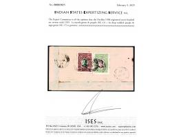 1938 registered cover with boxed registration strike on front  franked on reverse with 1935  1a myrtle-green &amp; purple + 4