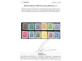 A group of 12 different color trials on cardstock of the 1904  ½a. From Perkins Bacon Sample book.  2025 ISES certificate. 
