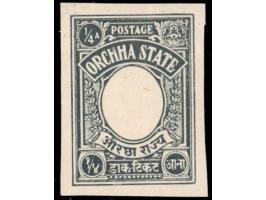 Imperf Proof of the frame of the 1935 ¼a stamp.  2025 ISES certificate.  
