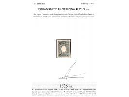 Imperf Proof of the frame of the 1935 ¼a stamp.  2025 ISES certificate.  
To buy this item please send us an email or use the