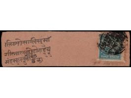 1904  ½a grey-blue SG Type 1a on local cover tied by Jaipur intaglio seal cancel. 2006 BPA certificate.
