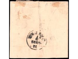 1915-41  ¼a ultramarine block of four overprinted BUNDI SERVICE in large English letters affixed to piece of cover with multi