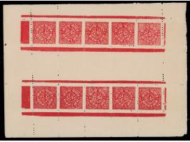 1886 Uncut pane comprising of two sheets of the 4a in orange-red. Most sheets were cut down into single sheets; as such, rare