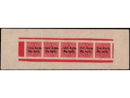 1913  1a on 4a on toned wove paper with capital 'A' in Anna with error, surcharge offset on reverse. Unused without gum as is