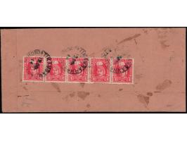 1944 registered cover with boxed registration strike on obverse franked on reverse with 1939-42  1a scarlet horizontal strip 