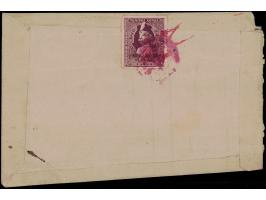 Bhavnagar 1a Court Fee stamp overprinted 'SAURASHTRA' without 'U.S.S. POSTAGE &amp; REVENUE' used on cover tied by intaglio c