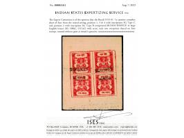 1915-41  1a carmine complete sheet of four from the mixed setting, position 1, 3 &amp; 4 with inscriptions SG Type C and posi