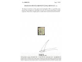 1896  ½ a grey-blue recess printed with monogram in a dull shade of rose. Unused without gum as issued. Irregular perfs as al