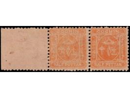 1894  ½put  buff with watermark, marginal pair. Unused without gum as issued
