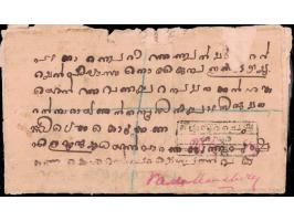 1902-03  ½p green &amp; 2p deep violet used on folded registered letter with serpentine Too Late strike.
