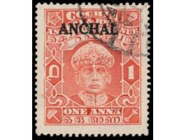 1939  1a brown-orange overprinted ANCHAL with error, perf. 13 x 14 instead of 13 x 13½ 
