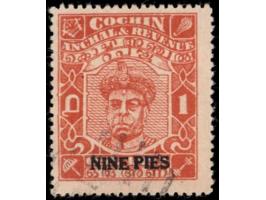 1949  1a brown-orange surcharged NINE PIES
