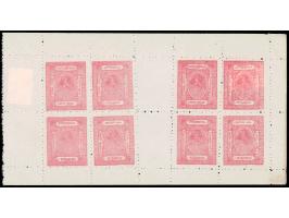 1923  ¼a rose on laid paper perf. 12, part sheet of 8. Unused without gum as issued.
