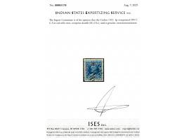 1913  3p overprinted ON C G S in red with error, overprint double. A great rarity. 2025 ISES certificate.   
