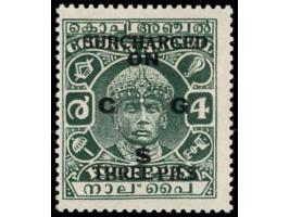 1942-43  3p on 4p overprinted ON C G S
