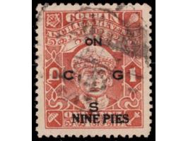 1938-44  1a brown-orange surcharged 9p overprinted ON C G S
