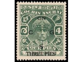 1942-43  THREE PIES on 4p perf. 13 x 13½ overprinted ON C G S. 
