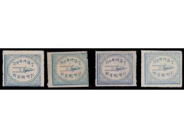 1877  ¼a in all four listed shades
