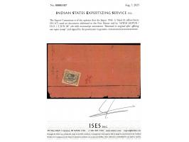 1946  1r black &amp; yellow-bistre used on document addressed to the Post Master tied by 'SAWAI JAIPUR / H.O. / 3 JUN 48" cds