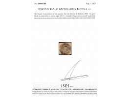 1866  ½a grey-black in watercolor on native paper. Unused without gum as issued. 2025 ISES certificate
