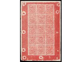 1883-94  ½a vermillion, complete sheet of 15. Unused without gum as issued. Catalog value as singles £40+
