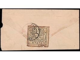 1897  ½a black on thick white wove paper perf. 11½ on local cover tied by Karachi cds. 2025 ISES certificate
