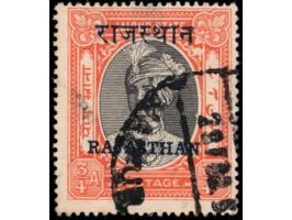 1949  Jaipur ¾a black &amp; brown-red overprinted RAJASTHAN.
