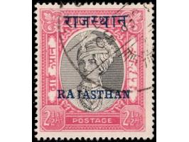 1950  Jaipur 2½a black &amp; carmine overprinted RAJASTHAN
