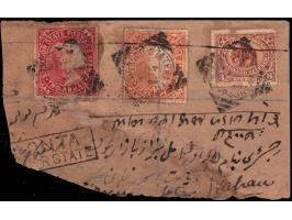 Reduced registered cover from Paonta to Nahan franked with 1895-96  3p + 2a and 1894-99 3p making up the 6p rate for single w