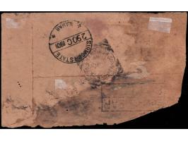 Reduced registered cover from Paonta to Nahan franked with 1895-96  3p + 2a and 1894-99 3p making up the 6p rate for single w