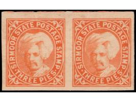 1895  3p orange imperforate pair. 2025 ISES certificate
