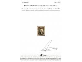 1900  6p Imperforate Plate Proof in black ink. 2025 ISES certificate
