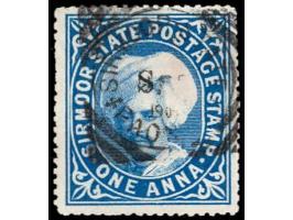 1891  1a bright blue overprinted On S S S with SG Type 12 in black with error, overprint shifted upwards and "On" missing. Ca