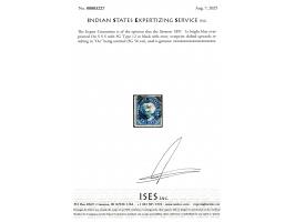 1891  1a bright blue overprinted On S S S with SG Type 12 in black with error, overprint shifted upwards and "On" missing. Ca