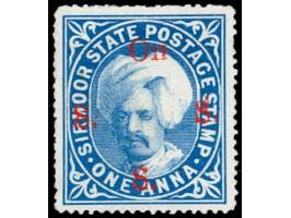 1891  1a bright blue overprinted On S S S with SG Type 12 in red 
