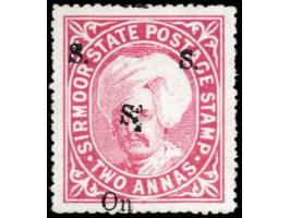 1892-97  2a pink overprinted On S S S with SG Type 13 in black with dramatic shifting on the overprint resulting in "S S S On