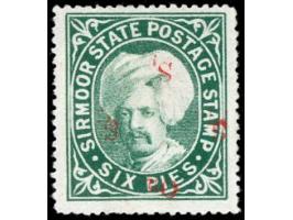 1892-97  6p green overprinted On S S S with SG Type 13 in red with error, overprint inverted
