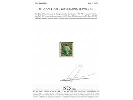 1892-97  6p green with double On S S S overprint in red, once with Type 12 and once with Type 13. While this stamp is known i