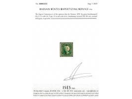 1894  6p green handstamped On S S S with SG Type 19 in red with error, handstamp inverted, not listed in SG. Minute tear on l