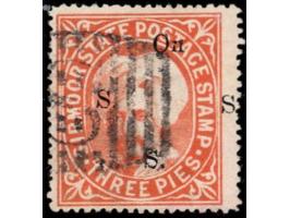 1896  3p orange handstamped On S S S with letters similar to SG type 13

