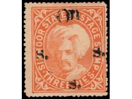 1897  3p orange handstamped On S S S with letters similar to SG Type 14
