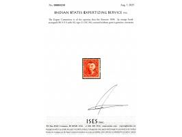 1896  3p orange handstamped ON S S S with SG type 21. 2025 ISES certificate
