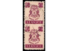 1945  1½a claret with error, imperf between vertical pair. 2025 ISES certificate
