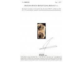 1868-75  4a black on white vertical used pair positions 4 &amp; 8 from Ron Wood Setting 1B. This is the first used multiple o