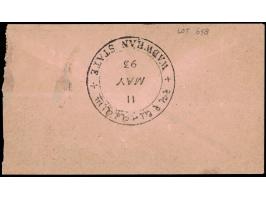 1888-94  ½p black on medium toned wove paper perf. 12 used on local cover tied by native 28mm cds with 45mm 11 MAY 93 cds in 